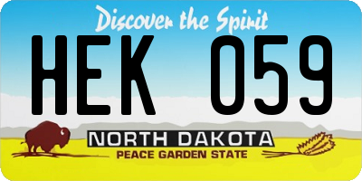 ND license plate HEK059