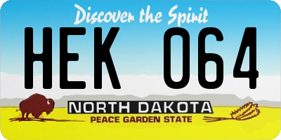 ND license plate HEK064