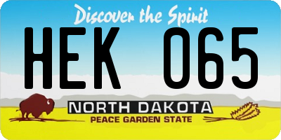 ND license plate HEK065