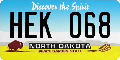 ND license plate HEK068