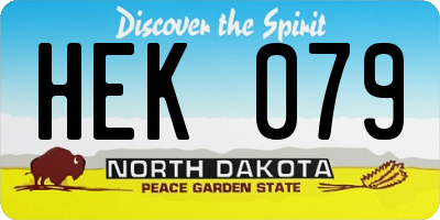 ND license plate HEK079