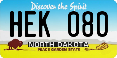 ND license plate HEK080
