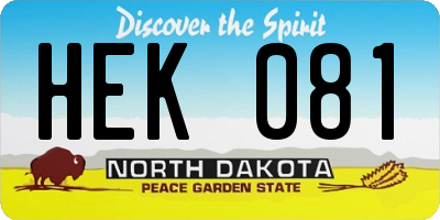 ND license plate HEK081