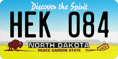 ND license plate HEK084