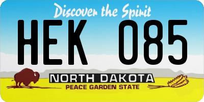 ND license plate HEK085