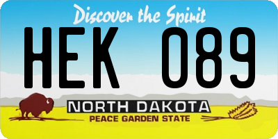 ND license plate HEK089