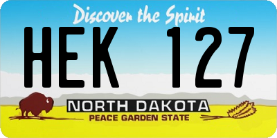 ND license plate HEK127