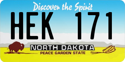 ND license plate HEK171