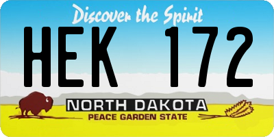 ND license plate HEK172