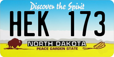 ND license plate HEK173