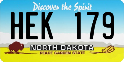 ND license plate HEK179