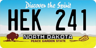 ND license plate HEK241