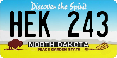 ND license plate HEK243