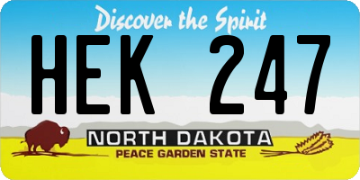 ND license plate HEK247