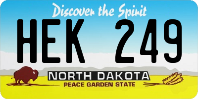 ND license plate HEK249