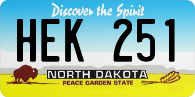 ND license plate HEK251