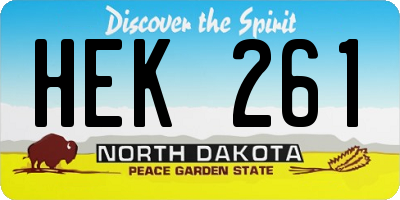 ND license plate HEK261