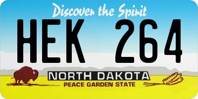 ND license plate HEK264