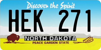 ND license plate HEK271