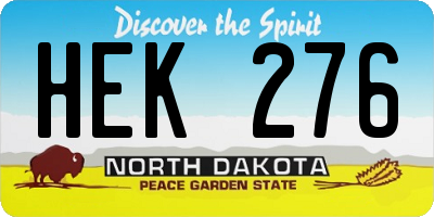ND license plate HEK276
