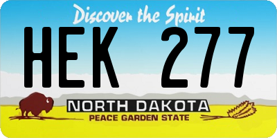 ND license plate HEK277