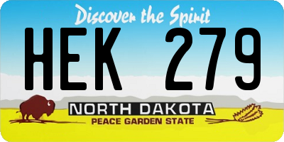 ND license plate HEK279