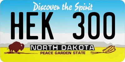 ND license plate HEK300