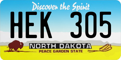 ND license plate HEK305