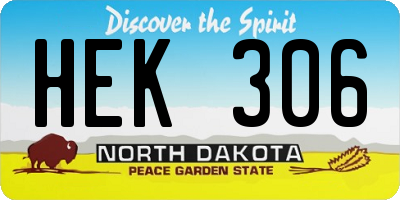 ND license plate HEK306