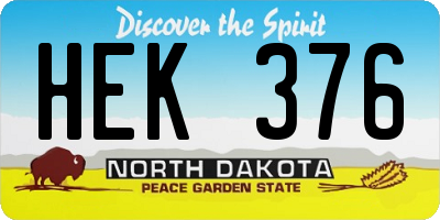 ND license plate HEK376