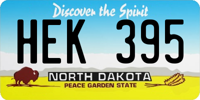 ND license plate HEK395