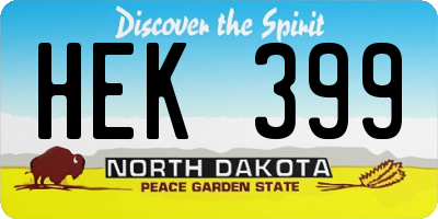 ND license plate HEK399