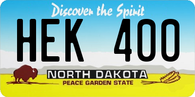 ND license plate HEK400