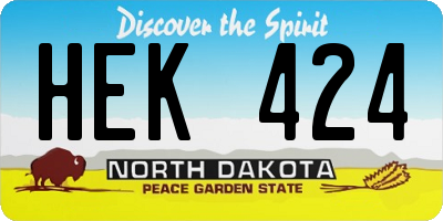 ND license plate HEK424