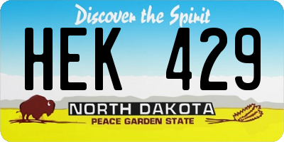 ND license plate HEK429