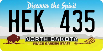 ND license plate HEK435