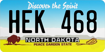 ND license plate HEK468