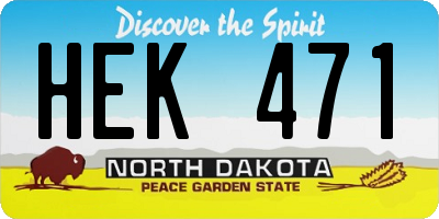 ND license plate HEK471