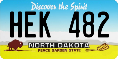 ND license plate HEK482