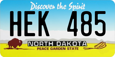 ND license plate HEK485