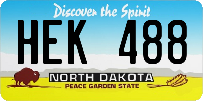 ND license plate HEK488