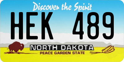 ND license plate HEK489