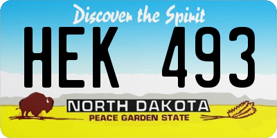 ND license plate HEK493