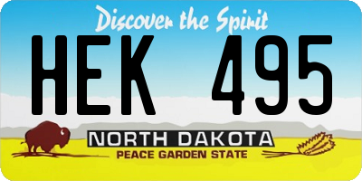 ND license plate HEK495