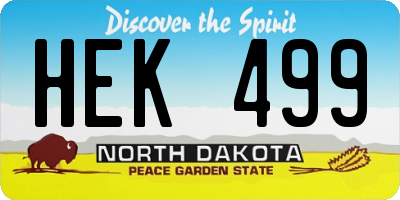 ND license plate HEK499