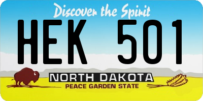 ND license plate HEK501