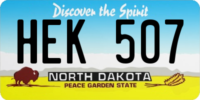 ND license plate HEK507