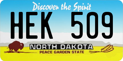 ND license plate HEK509