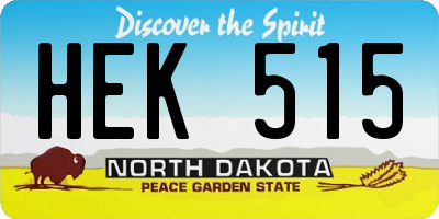 ND license plate HEK515