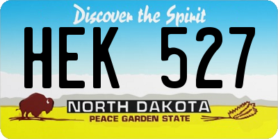 ND license plate HEK527